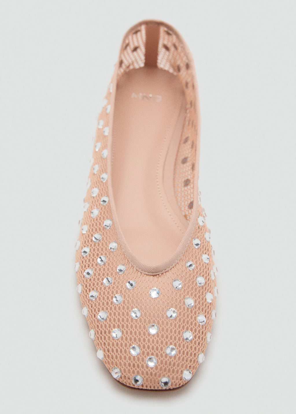 Mesh Rhinestone Ballet Flats