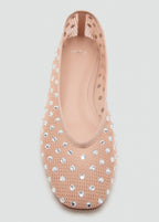Mesh Rhinestone Ballet Flats