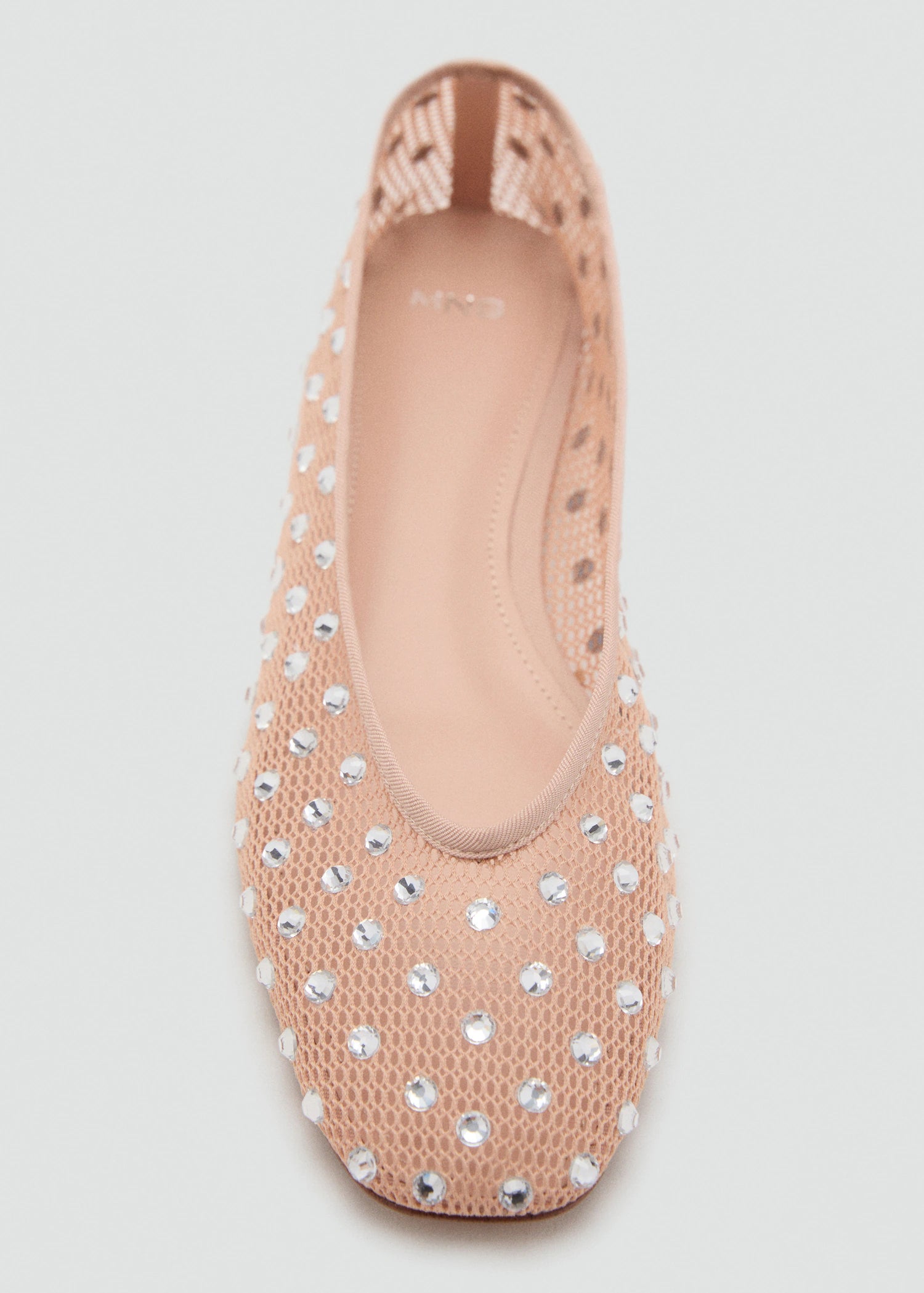 Mesh Rhinestone Ballet Flats