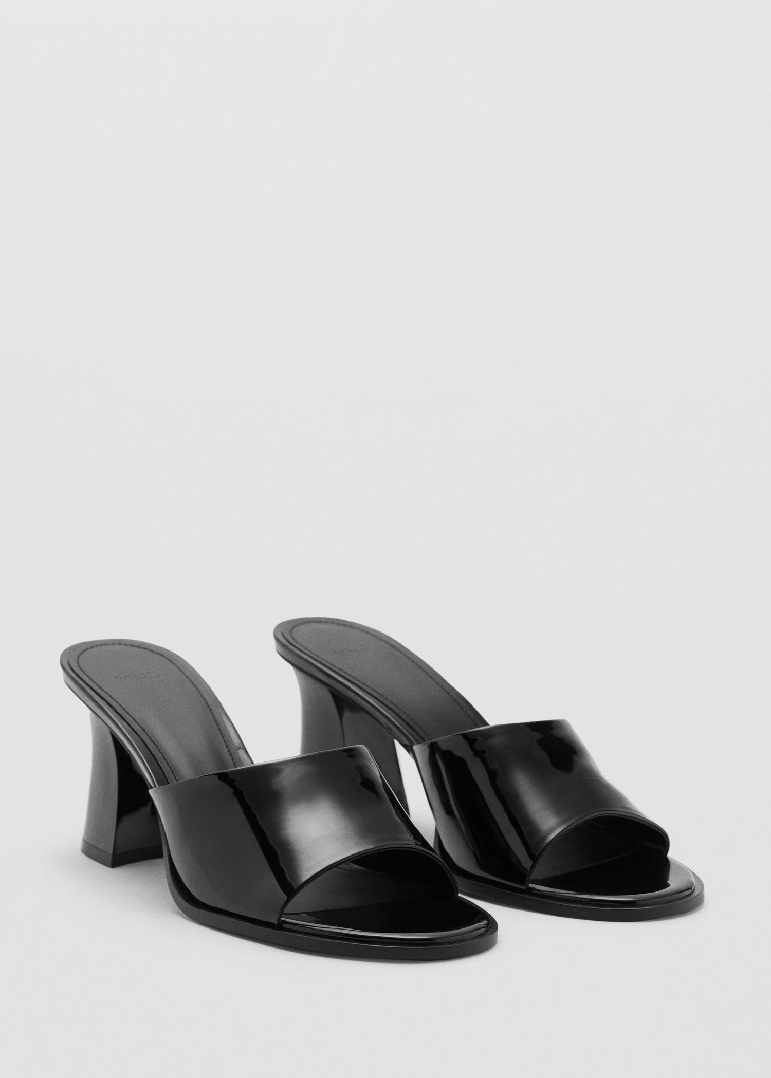 Patent Leather Effect Heeled Sandal