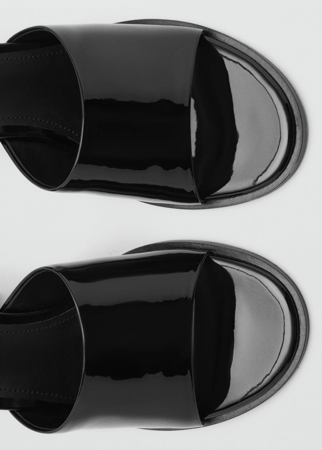 Patent Leather Effect Heeled Sandal