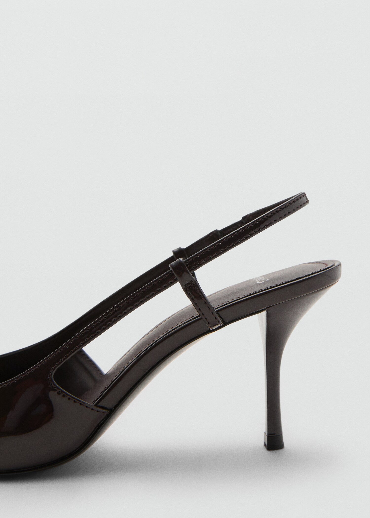 Patent Leather High Heeled Shoes With Ring Detail
