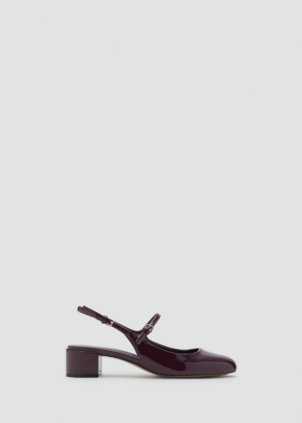 Patent Leather Effect Block Heel Shoes