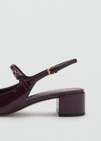 Patent Leather Effect Block Heel Shoes
