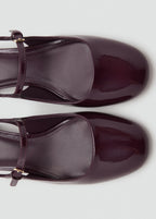 Patent Leather Effect Block Heel Shoes