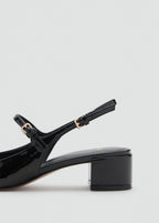 Patent Leather Effect Block Heel Shoes