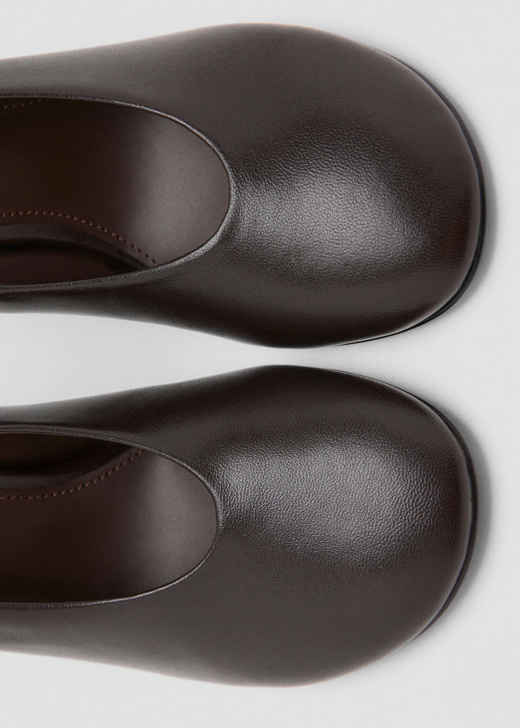 Round Toe Leather High Heeled Shoes