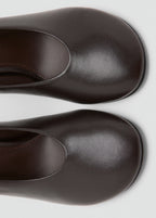 Round Toe Leather High Heeled Shoes