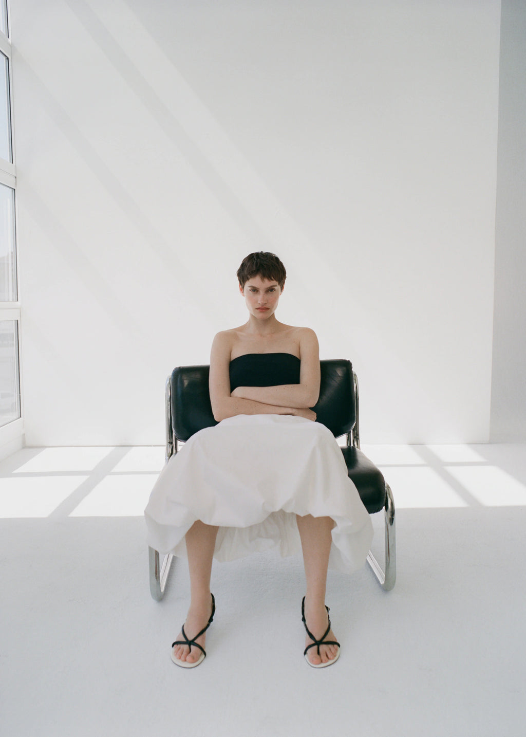 Ruched Strips Sandals