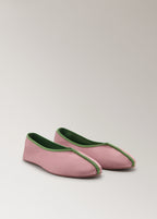 Satin Ballet Flats With Contrast Piping