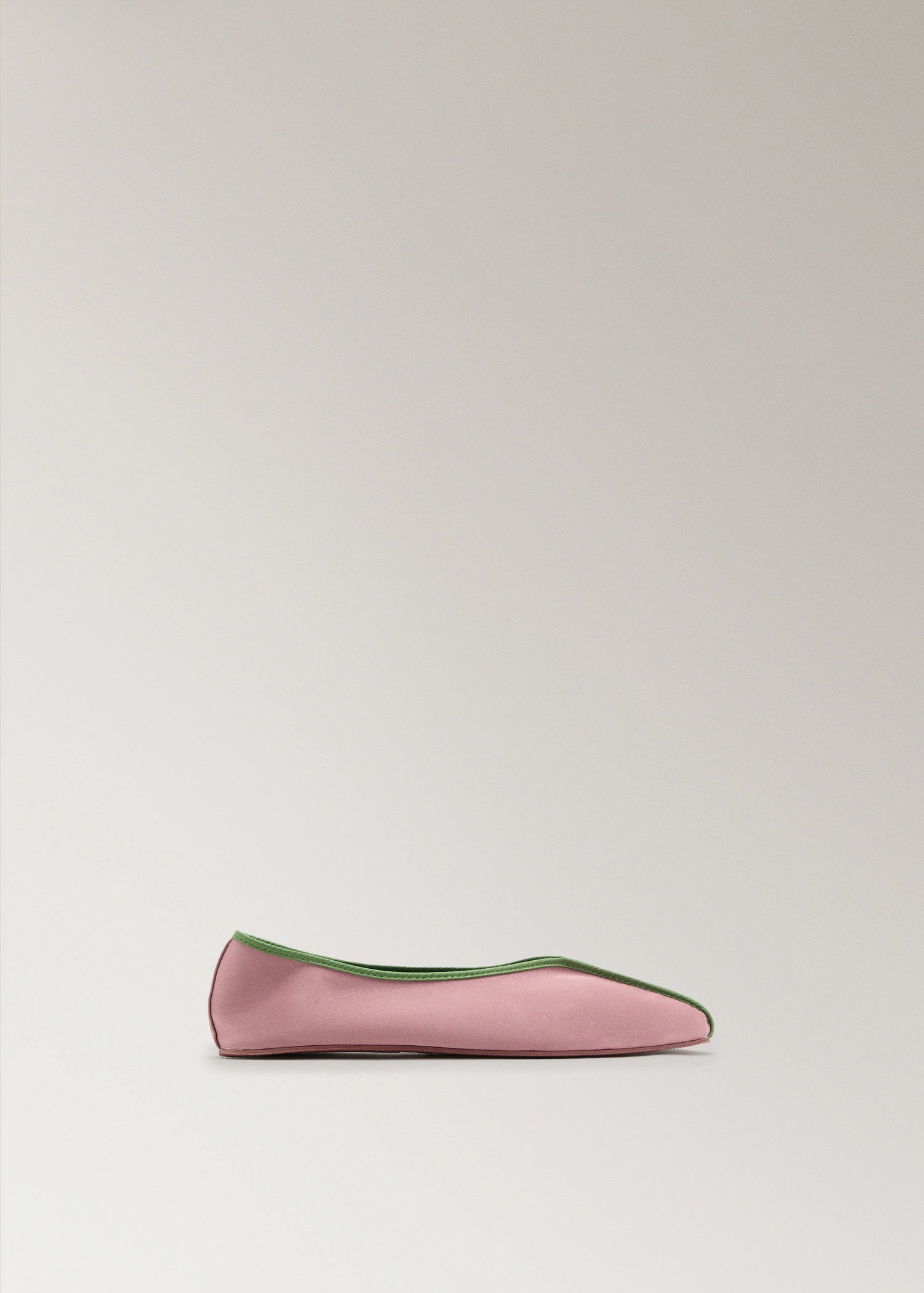 Satin Ballet Flats With Contrast Piping