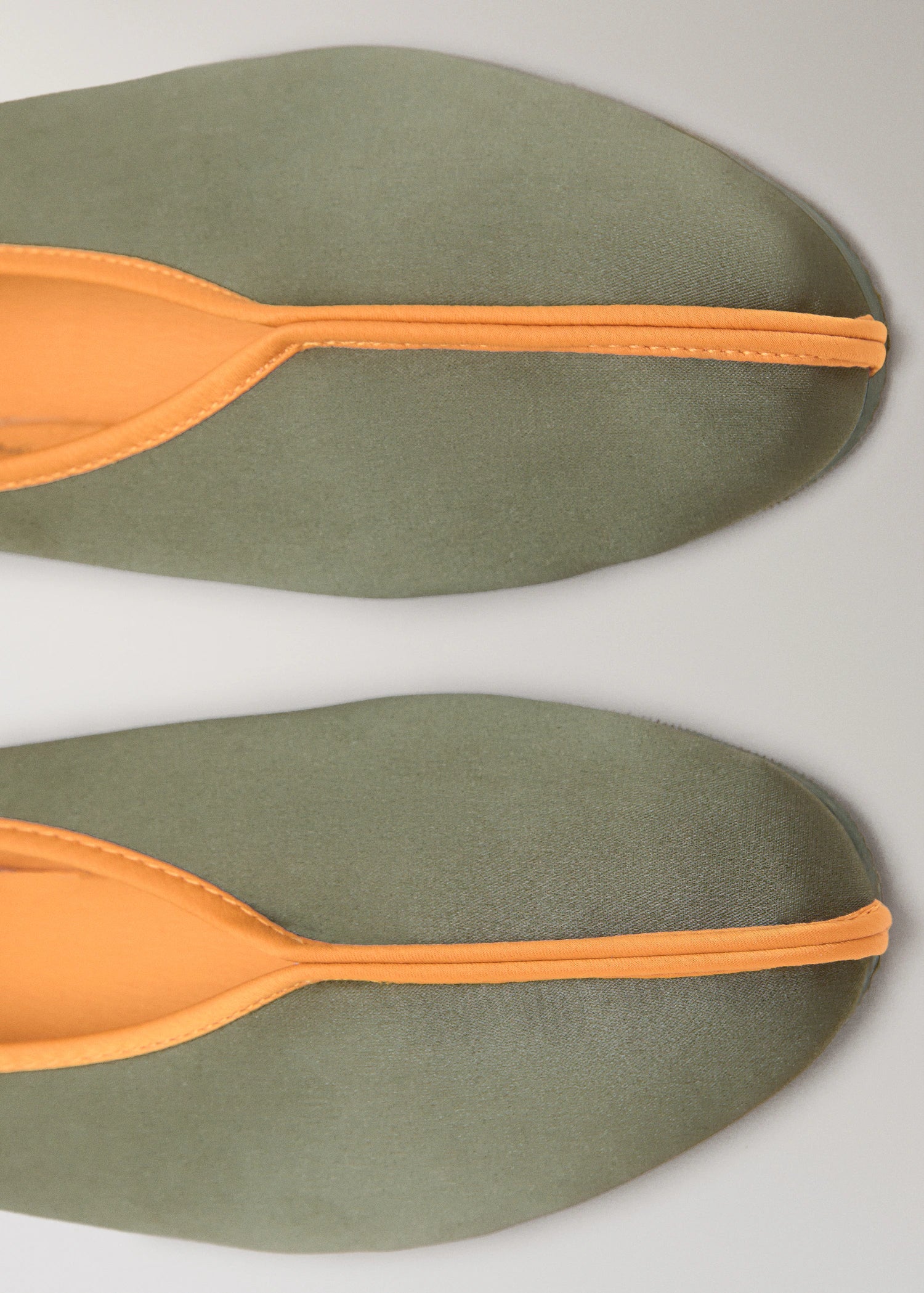 Satin Ballet Flats With Contrast Piping
