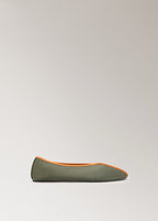 Satin Ballet Flats With Contrast Piping