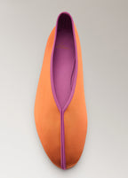 Satin Ballet Flats With Contrast Piping