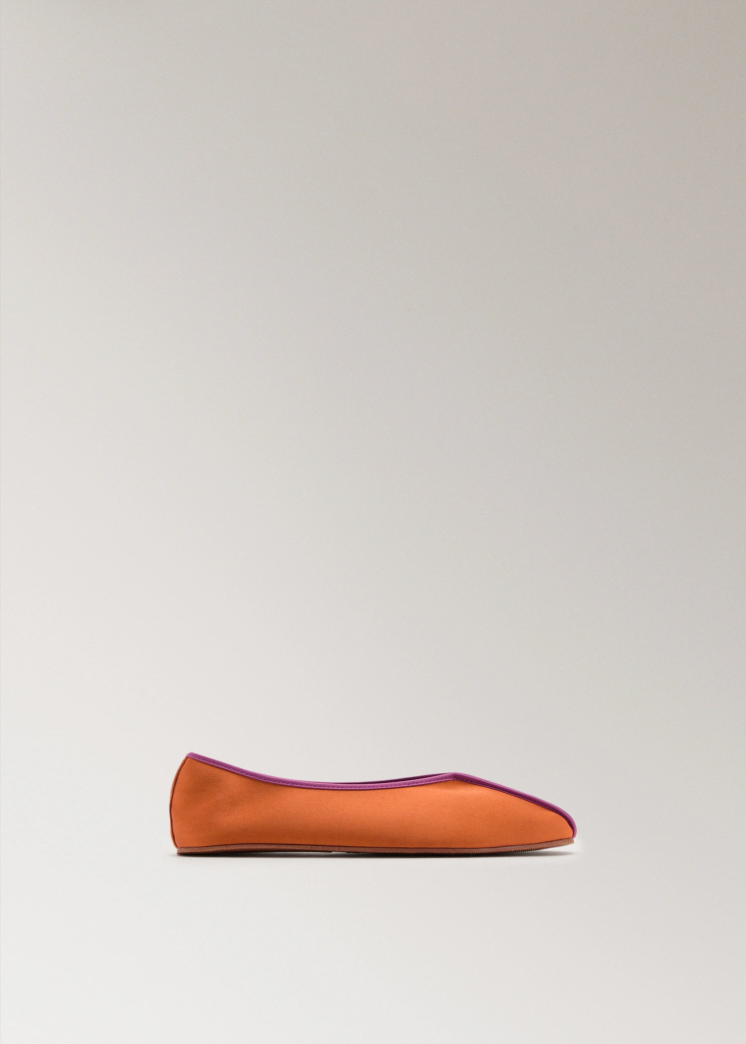 Satin Ballet Flats With Contrast Piping