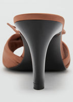 Satin High Heeled Sandals With Metallic Embellishment