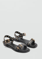 Strap Sandals With Buckles And Eyelet Details