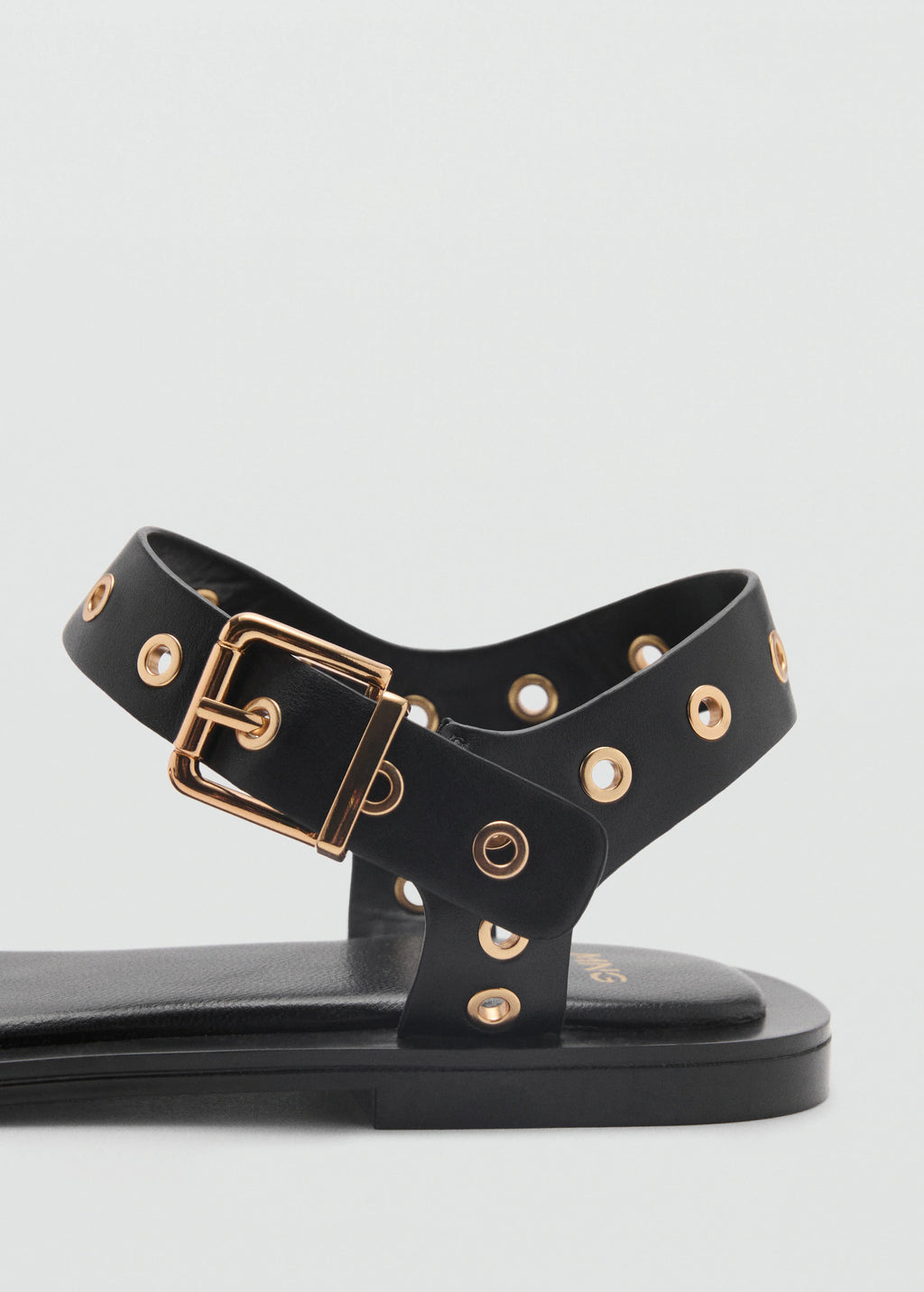 Strap Sandals With Buckles And Eyelet Details