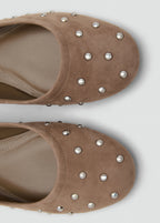 Studded Leather Ballet Flats