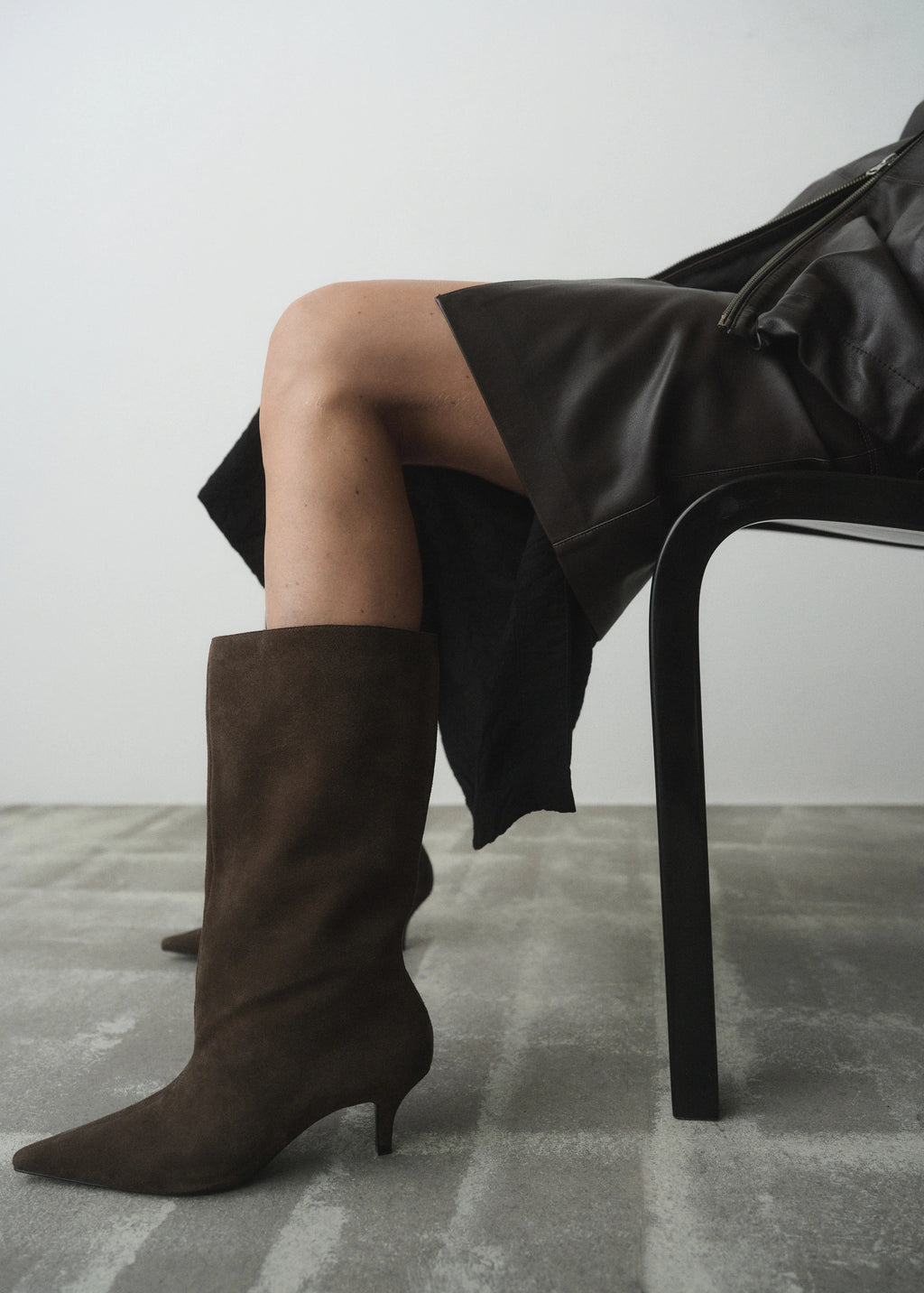 Suede Kitten Heel Boots