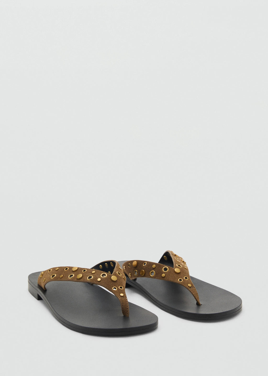 Suede Sandals With Eyelet Straps