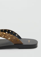 Suede Sandals With Eyelet Straps