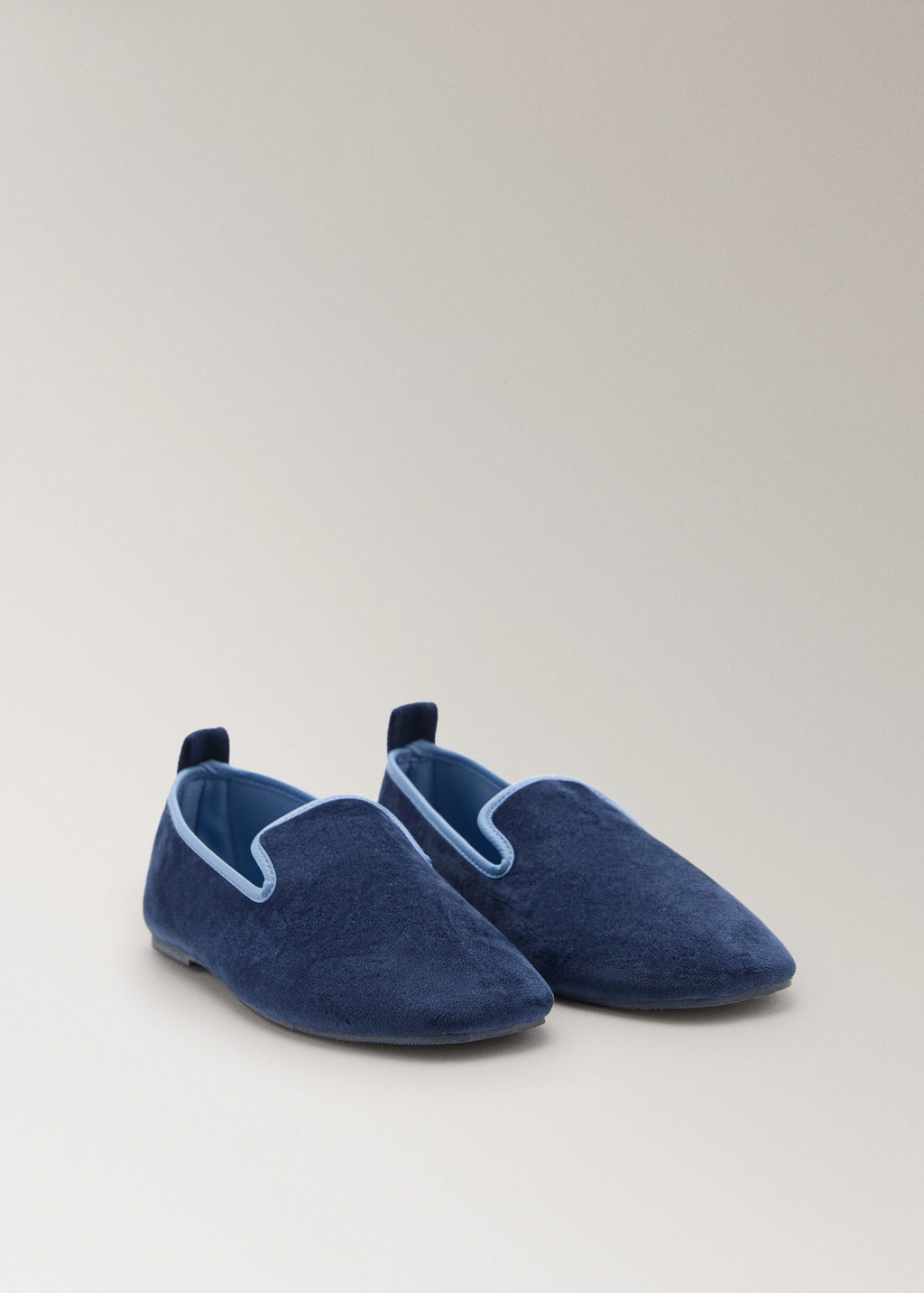 Velour Slippers With Piping