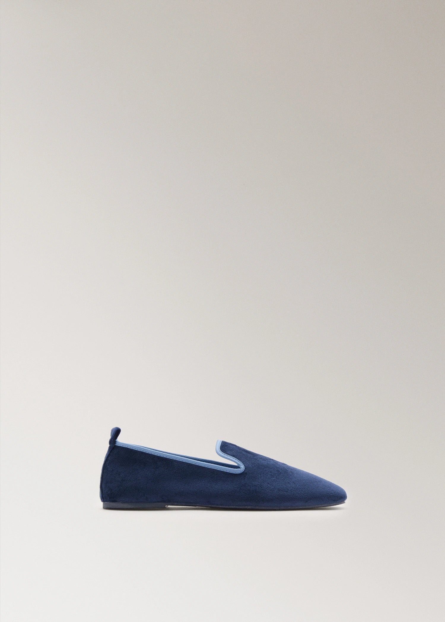 Velour Slippers With Piping