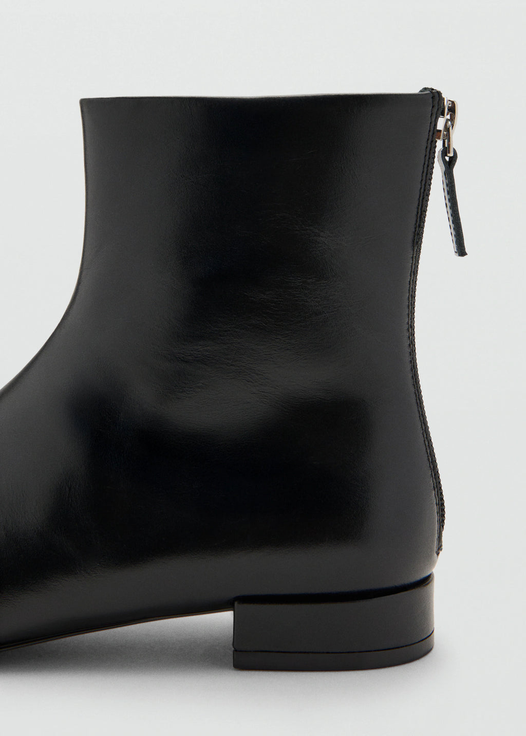 Zipped Leather Ankle Boots