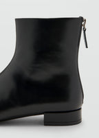 Zipped Leather Ankle Boots