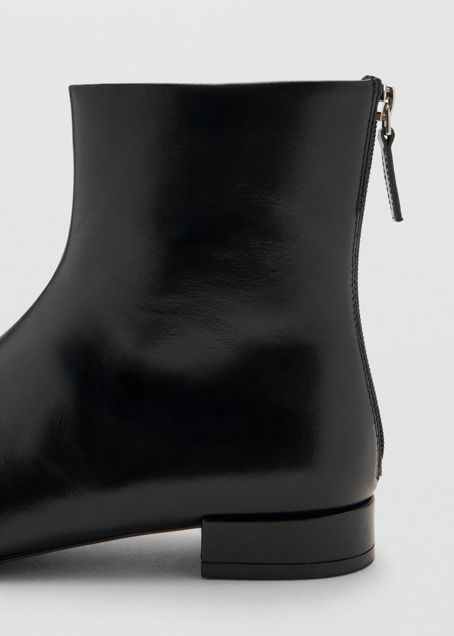 Zipped Leather Ankle Boots