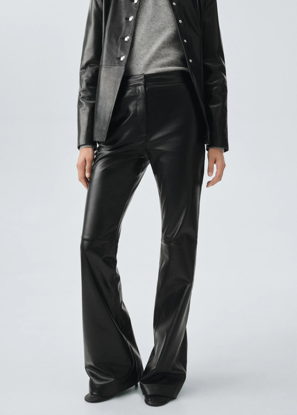 100% Leather Flared Trousers