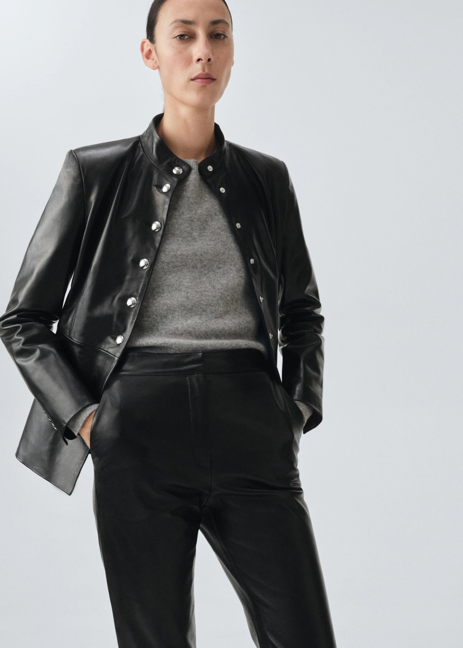 100% Leather Flared Trousers