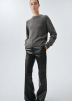 100% Leather Flared Trousers