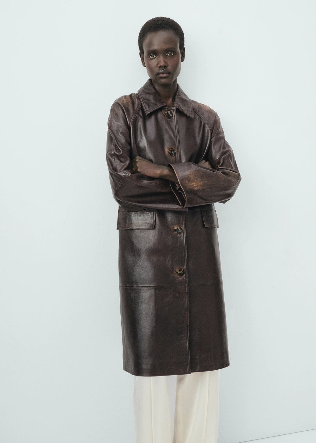 100% Leather Full Length Coat