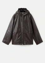 100% Leather Jacket With Hood