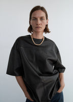 100% Leather Oversized T Shirt