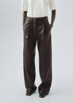 100% Leather Straight Leg Trousers