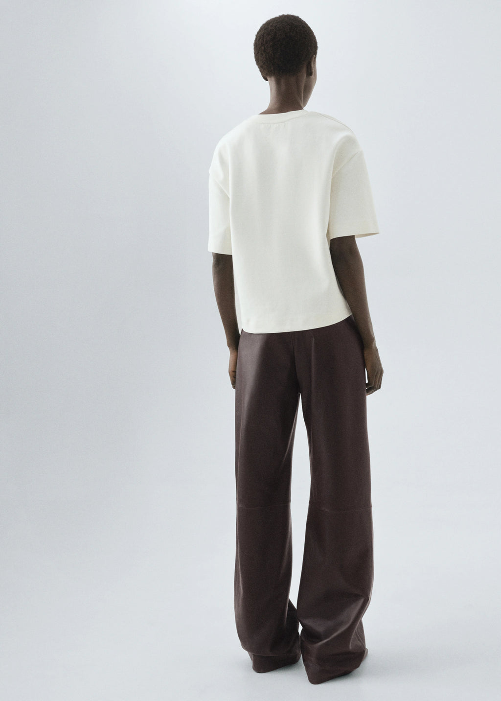 100% Leather Straight Leg Trousers