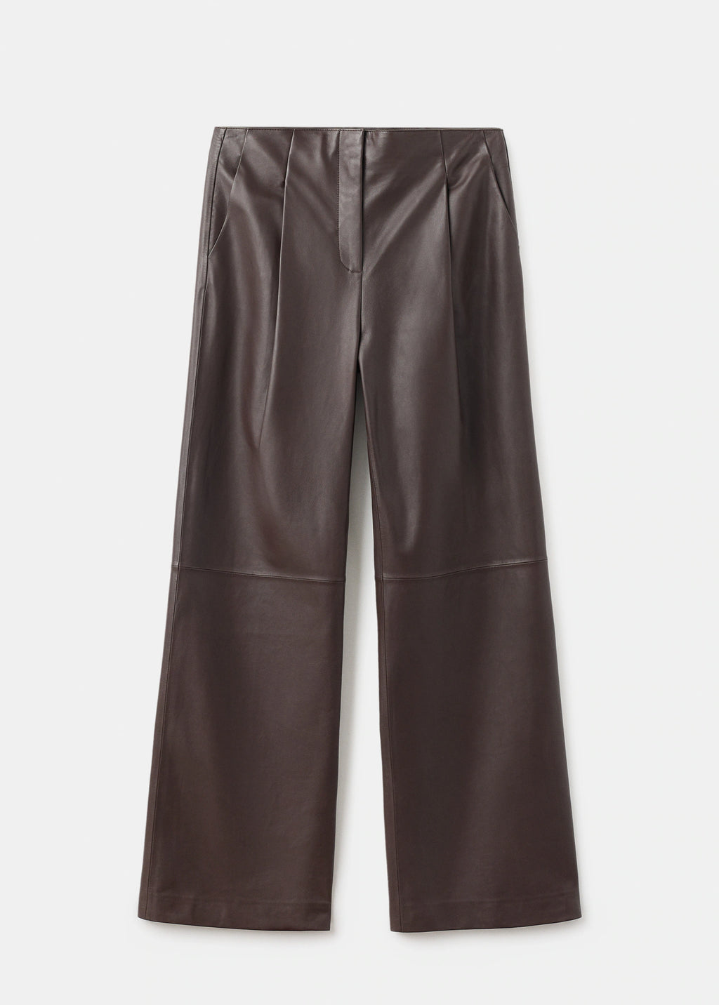 100% Leather Straight Leg Trousers