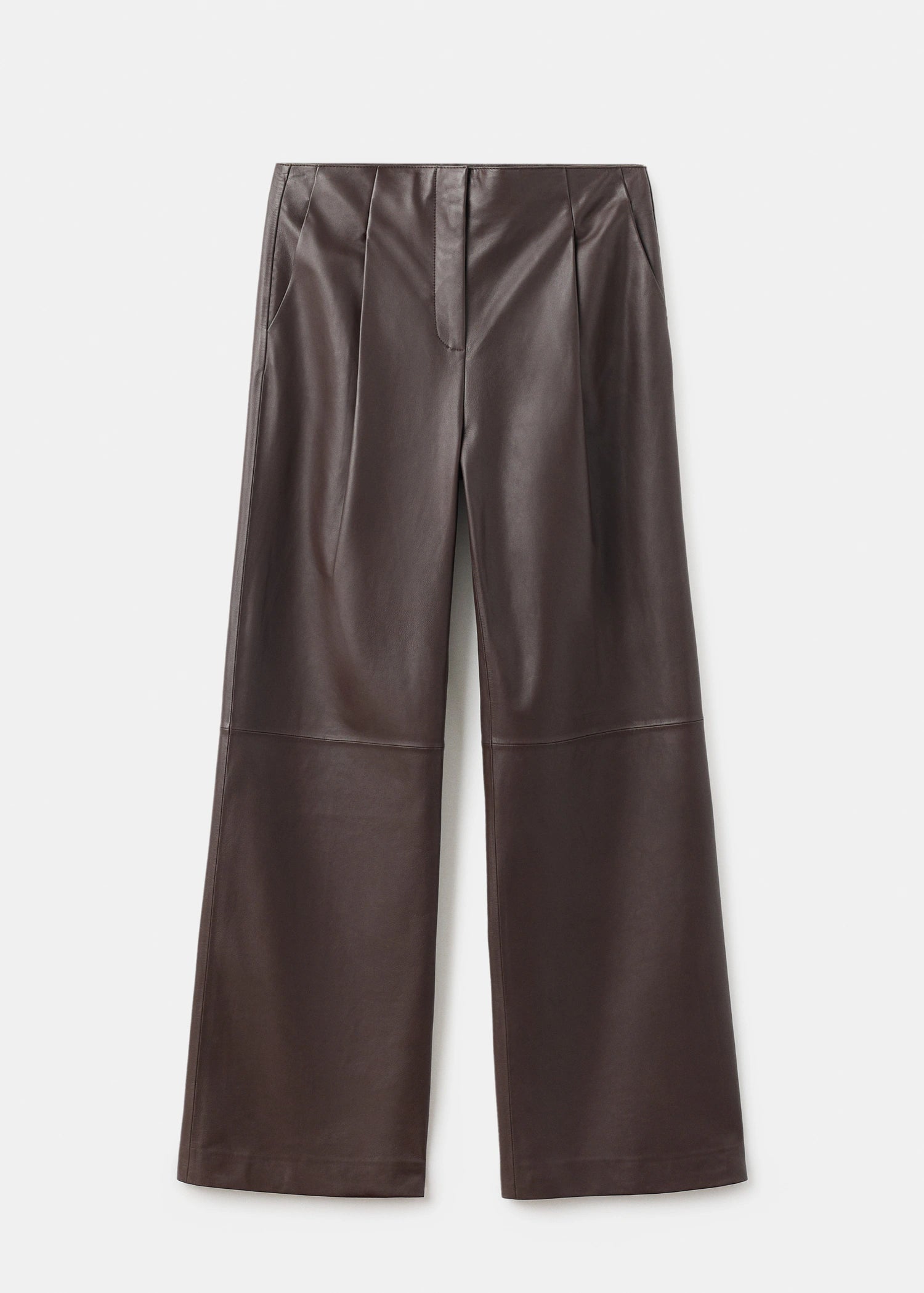 100% Leather Straight Leg Trousers