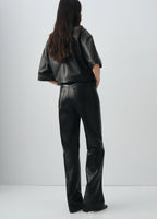 100% Leather Straight Leg Trousers
