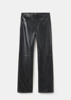 100% Leather Straight Leg Trousers