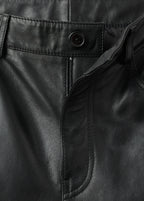 100% Leather Straight Leg Trousers