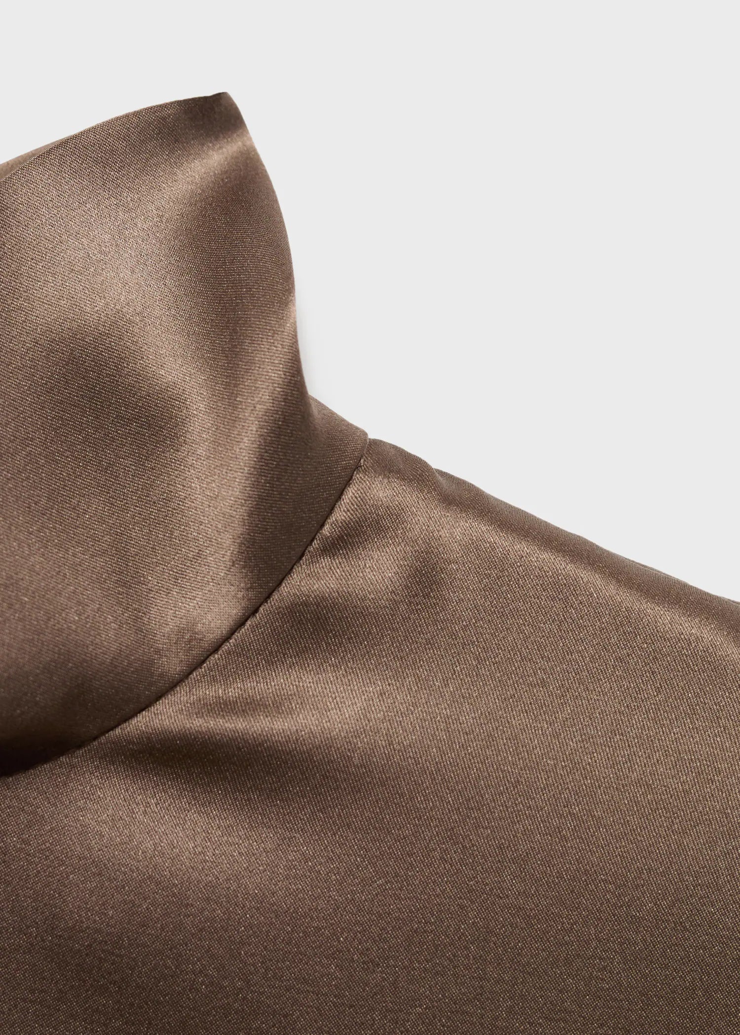 100% Silk Satin Turtleneck Blouse