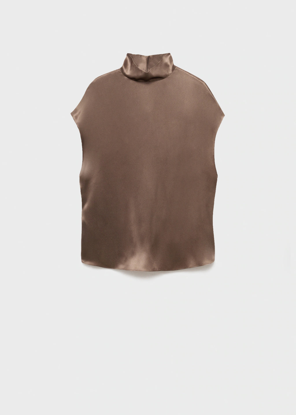 100% Silk Satin Turtleneck Blouse