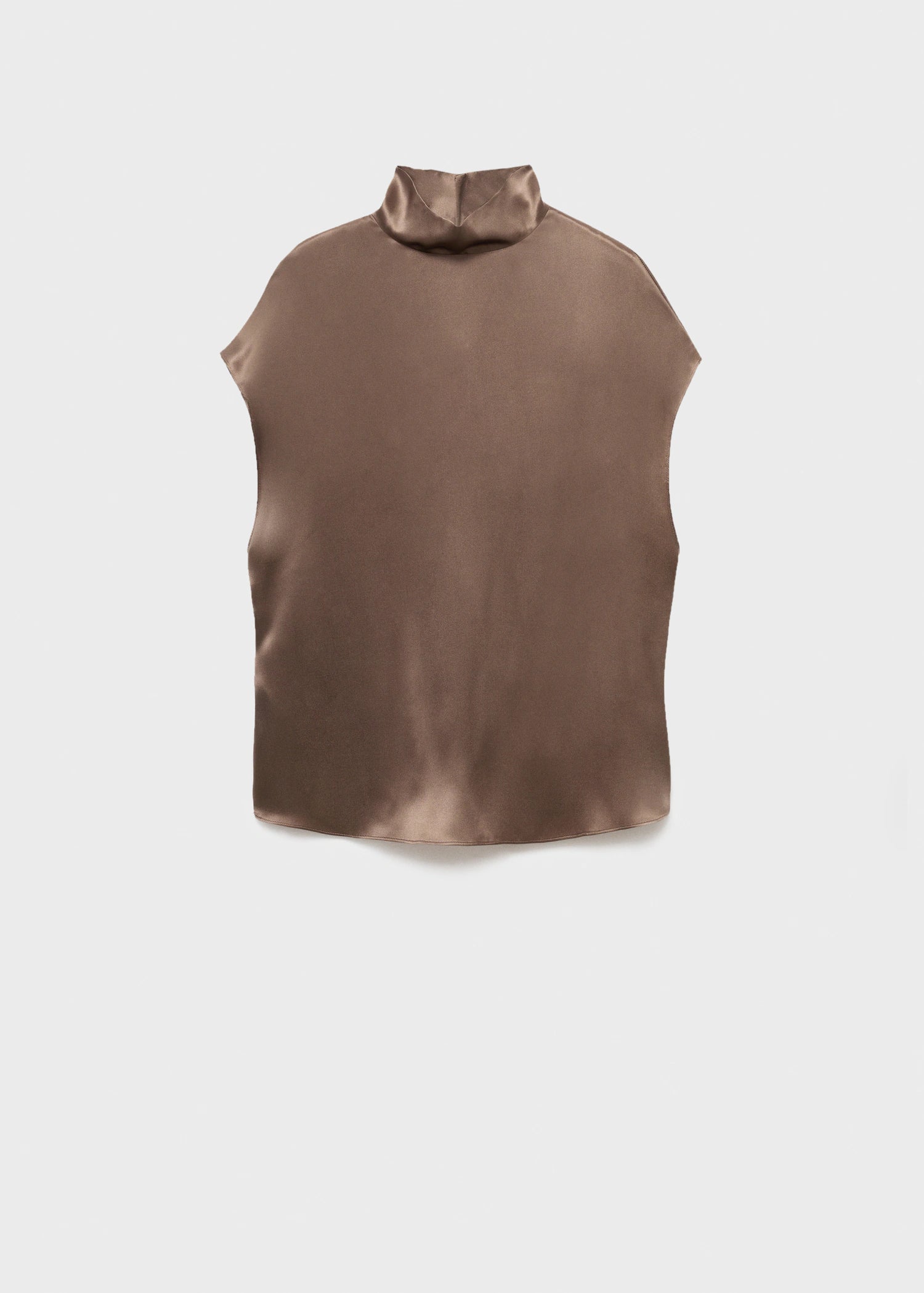 100% Silk Satin Turtleneck Blouse