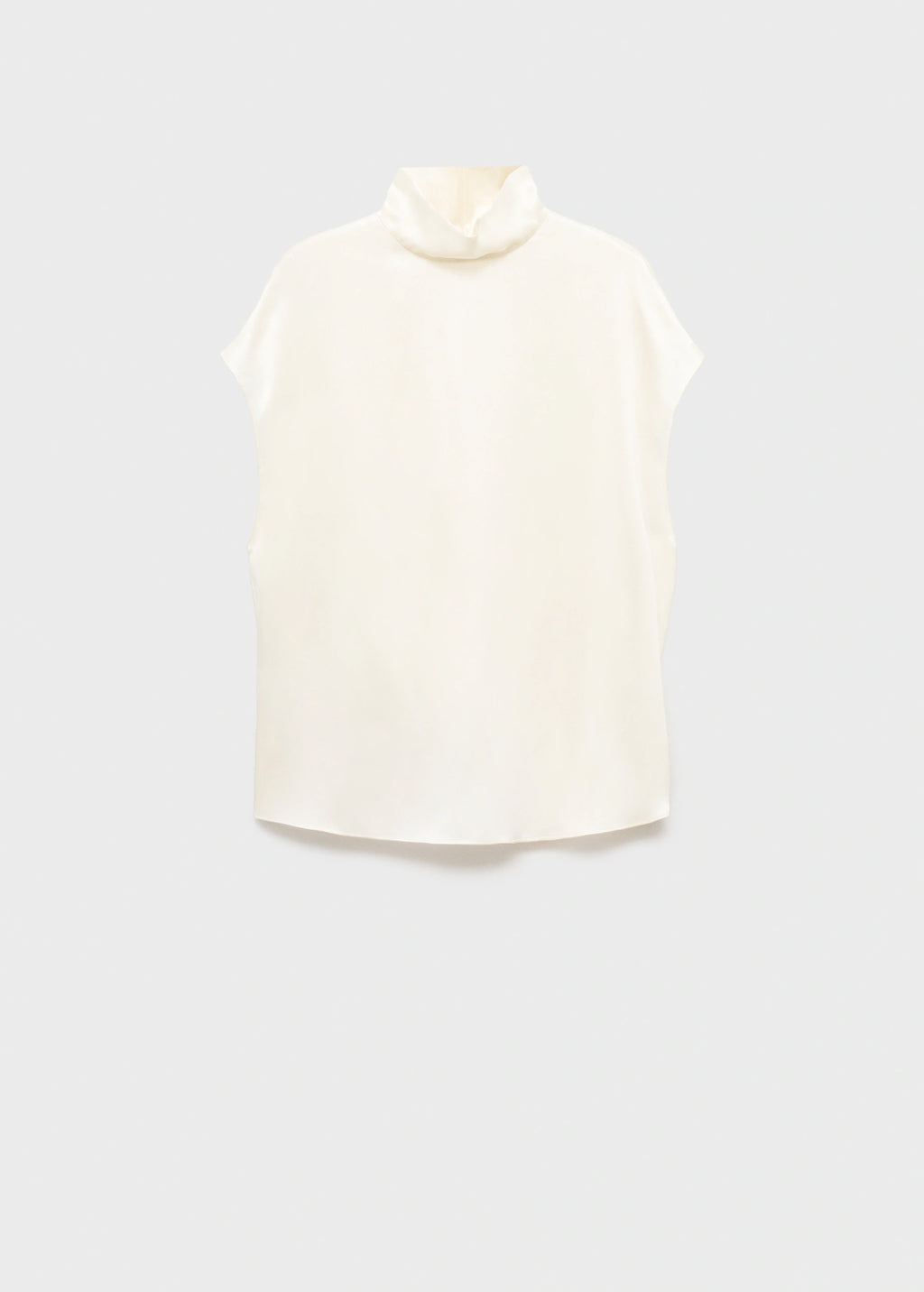 100% Silk Satin Turtleneck Blouse