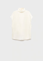 100% Silk Satin Turtleneck Blouse