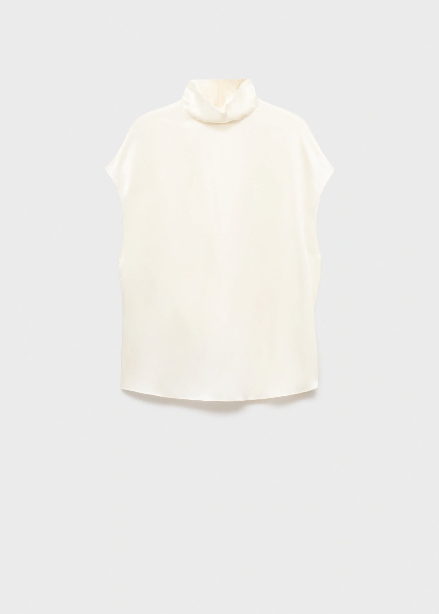 100% Silk Satin Turtleneck Blouse